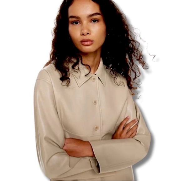 ARITZIA Sunday Best Gabby Vegan Leather Jacket Sz. Large - Picture 3 of 10